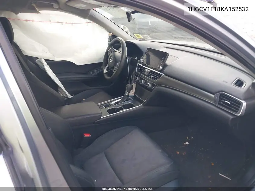 2019 HONDA ACCORD VIN 1HGCV1F18KA152532 — фото 5
