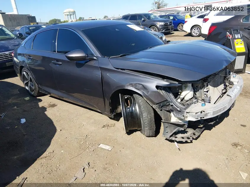 HONDA ACCORD 2019, VIN 1HGCV1F36KA063852