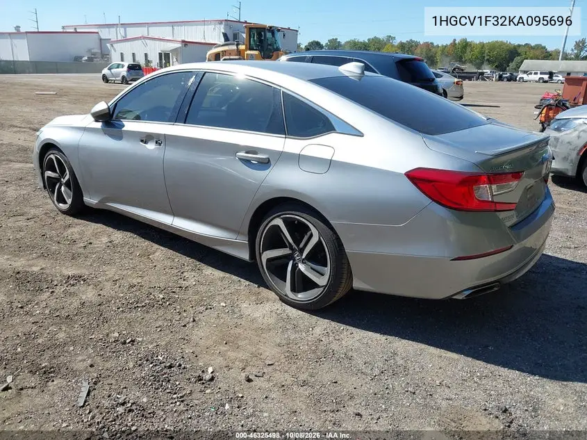 2019 HONDA ACCORD VIN 1HGCV1F32KA095696 — фото 3