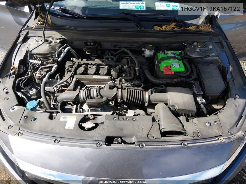 2019 HONDA ACCORD VIN 1HGCV1F19KA167122 — фото 10