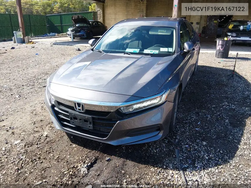 2019 HONDA ACCORD VIN 1HGCV1F19KA167122 — фото 6