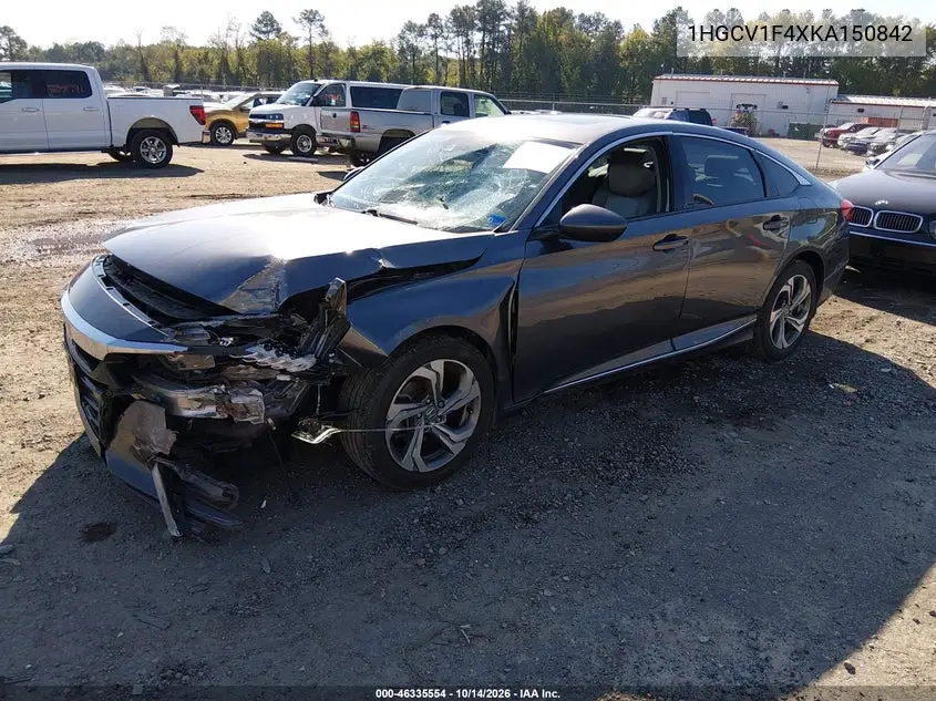 2019 HONDA ACCORD VIN 1HGCV1F4XKA150842 — фото 2