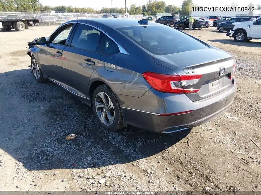 2019 HONDA ACCORD VIN 1HGCV1F4XKA150842 — фото 3