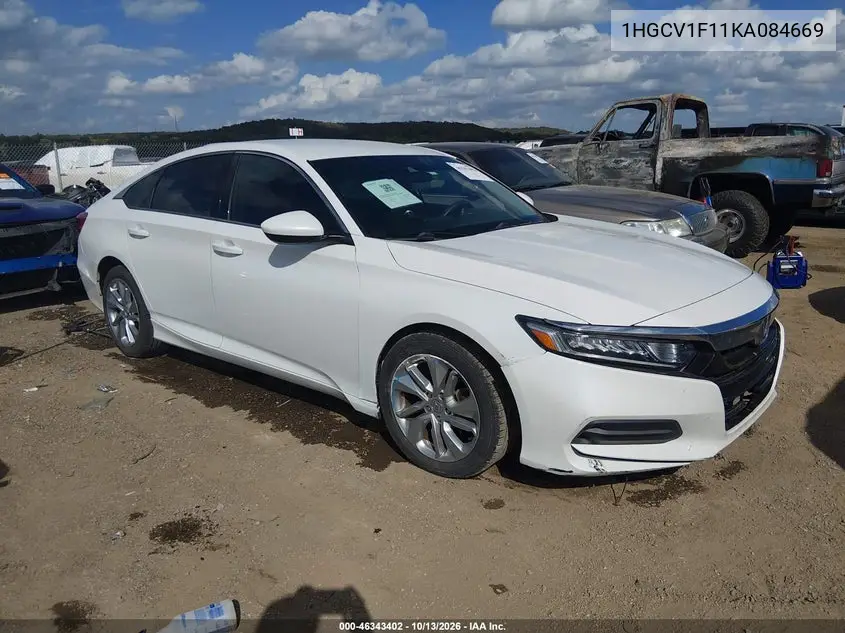HONDA ACCORD 2019, VIN 1HGCV1F11KA084669