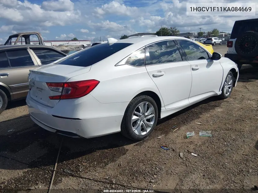 2019 HONDA ACCORD VIN 1HGCV1F11KA084669 — фото 4