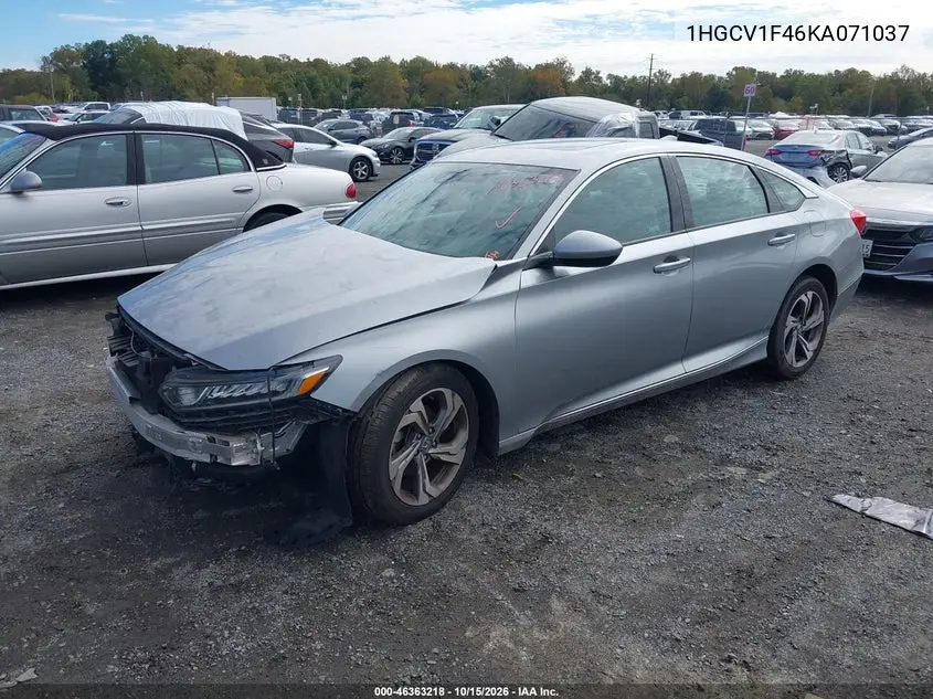 2019 HONDA ACCORD VIN 1HGCV1F46KA071037 — фото 2