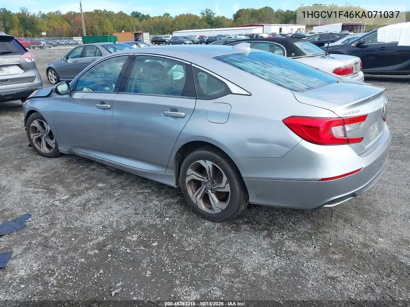 2019 HONDA ACCORD VIN 1HGCV1F46KA071037 — фото 3