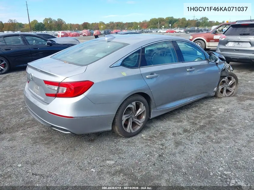 2019 HONDA ACCORD VIN 1HGCV1F46KA071037 — фото 4