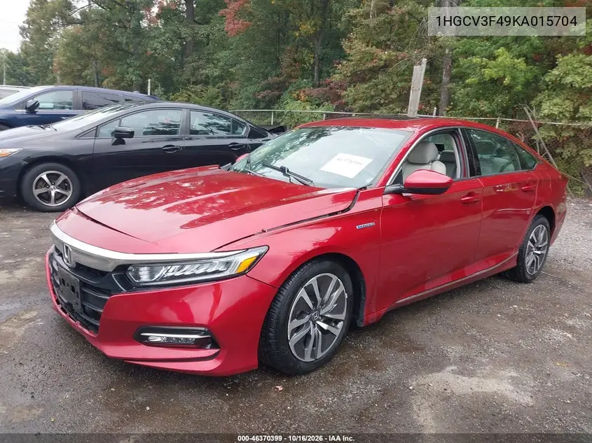 2019 HONDA ACCORD VIN 1HGCV3F49KA015704 — фото 2