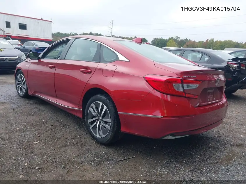2019 HONDA ACCORD VIN 1HGCV3F49KA015704 — фото 3