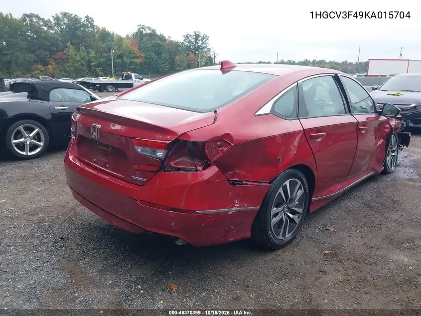 2019 HONDA ACCORD VIN 1HGCV3F49KA015704 — фото 4