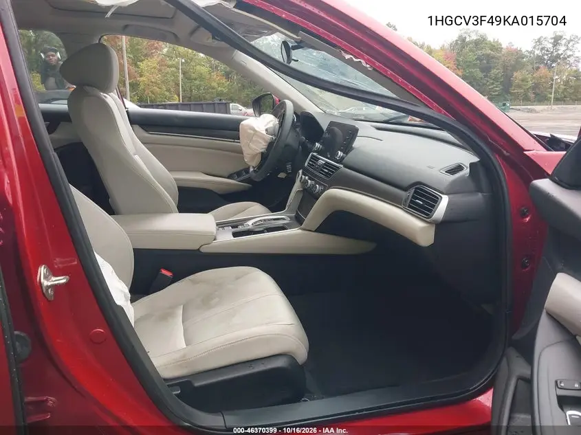 2019 HONDA ACCORD VIN 1HGCV3F49KA015704 — фото 5