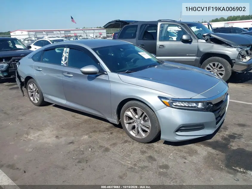 HONDA ACCORD 2019, VIN 1HGCV1F19KA006902