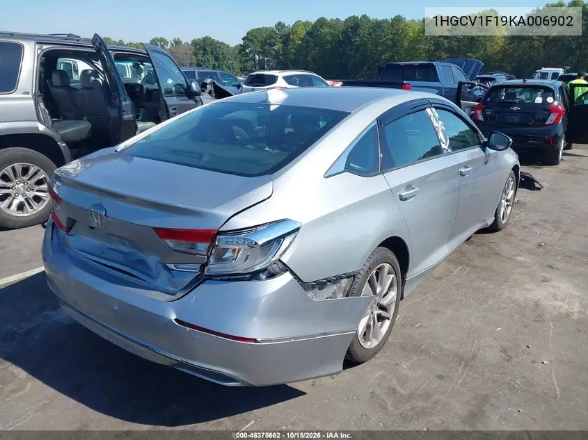 2019 HONDA ACCORD VIN 1HGCV1F19KA006902 — фото 4