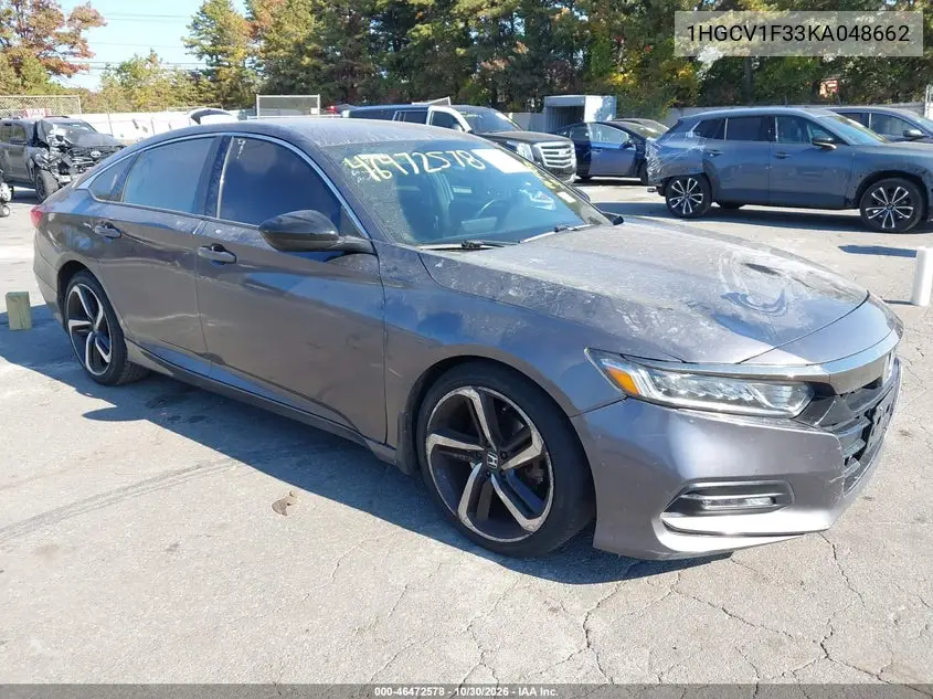 HONDA ACCORD 2019, VIN 1HGCV1F33KA048662