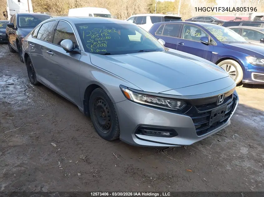 HONDA ACCORD 2020, VIN 1HGCV1F34LA805196