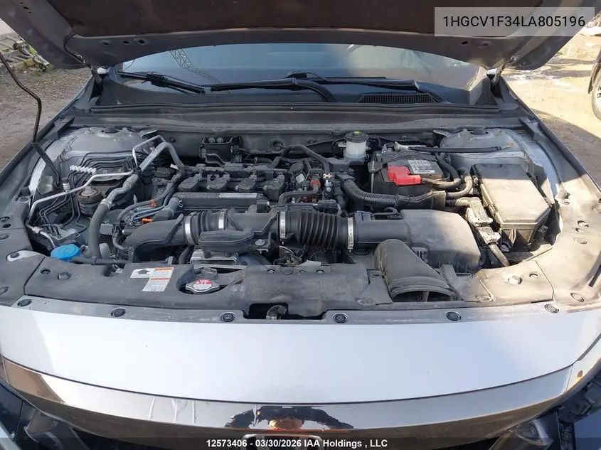 2020 HONDA ACCORD VIN 1HGCV1F34LA805196 — фото 10