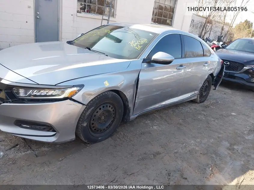 2020 HONDA ACCORD VIN 1HGCV1F34LA805196 — фото 6