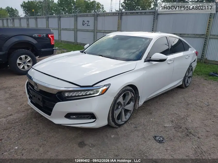 2020 HONDA ACCORD VIN 1HGCV1F95LA802117 — фото 2