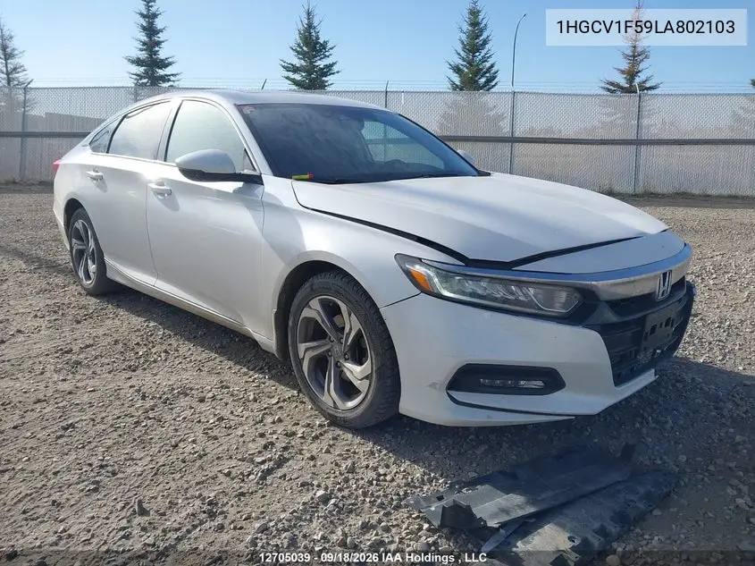 HONDA ACCORD 2020, VIN 1HGCV1F59LA802103