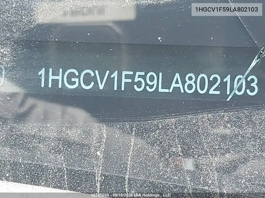 2020 HONDA ACCORD VIN 1HGCV1F59LA802103 — фото 19