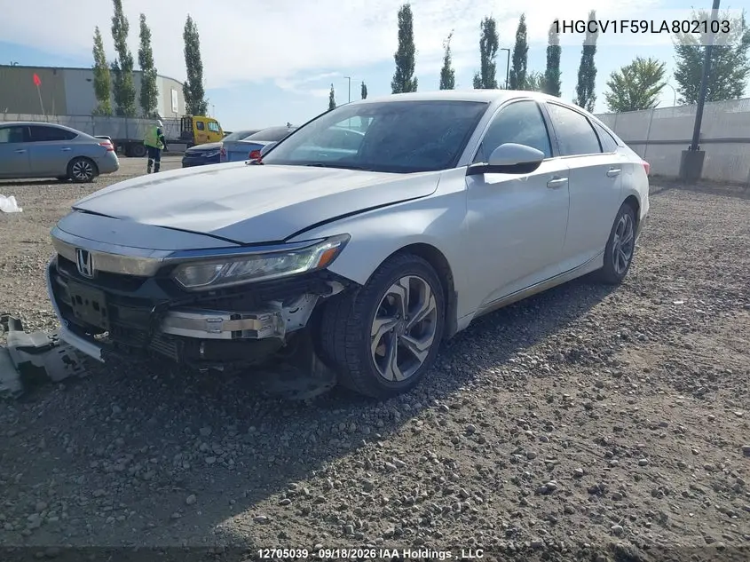 2020 HONDA ACCORD VIN 1HGCV1F59LA802103 — фото 2