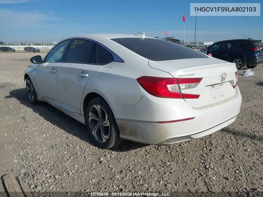 2020 HONDA ACCORD VIN 1HGCV1F59LA802103 — фото 3