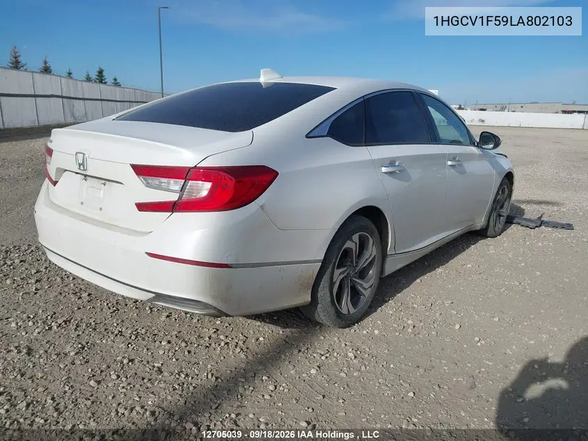 2020 HONDA ACCORD VIN 1HGCV1F59LA802103 — фото 4