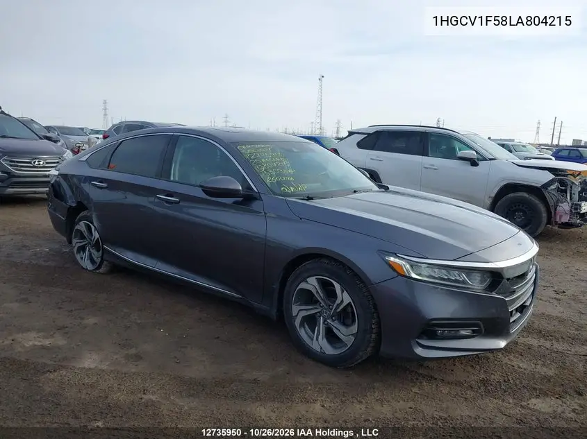 HONDA ACCORD 2020, VIN 1HGCV1F58LA804215