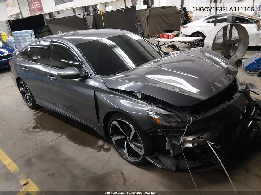 HONDA ACCORD 2020, VIN 1HGCV1F37LA111165