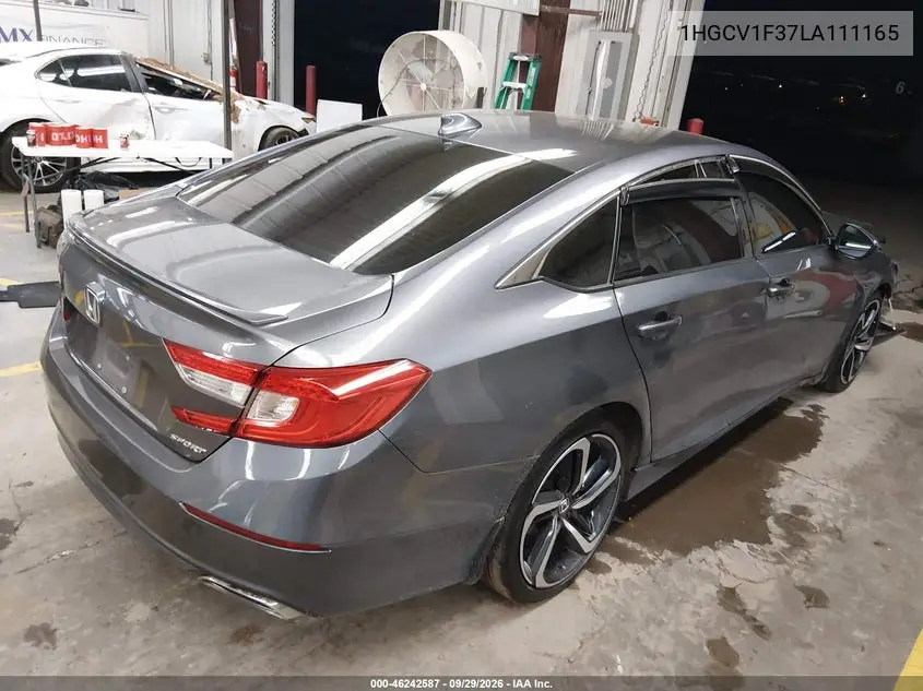 2020 HONDA ACCORD VIN 1HGCV1F37LA111165 — фото 4