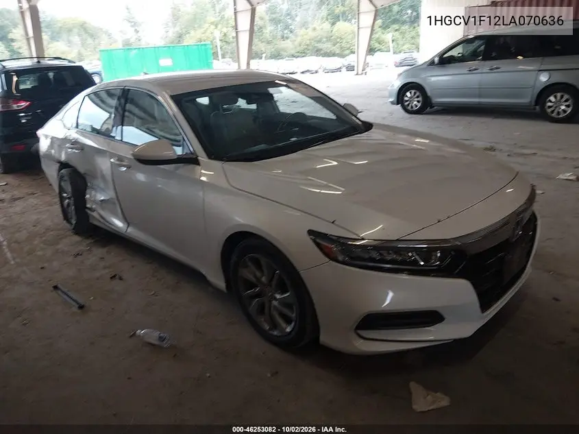 HONDA ACCORD 2020, VIN 1HGCV1F12LA070636
