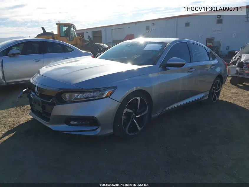 2020 HONDA ACCORD VIN 1HGCV1F30LA090711 — фото 2