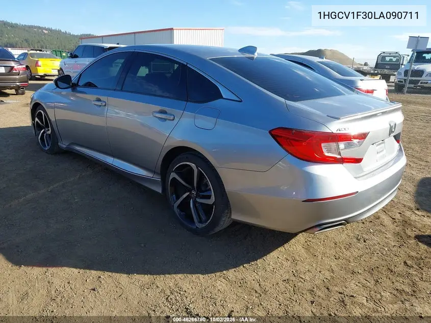 2020 HONDA ACCORD VIN 1HGCV1F30LA090711 — фото 3