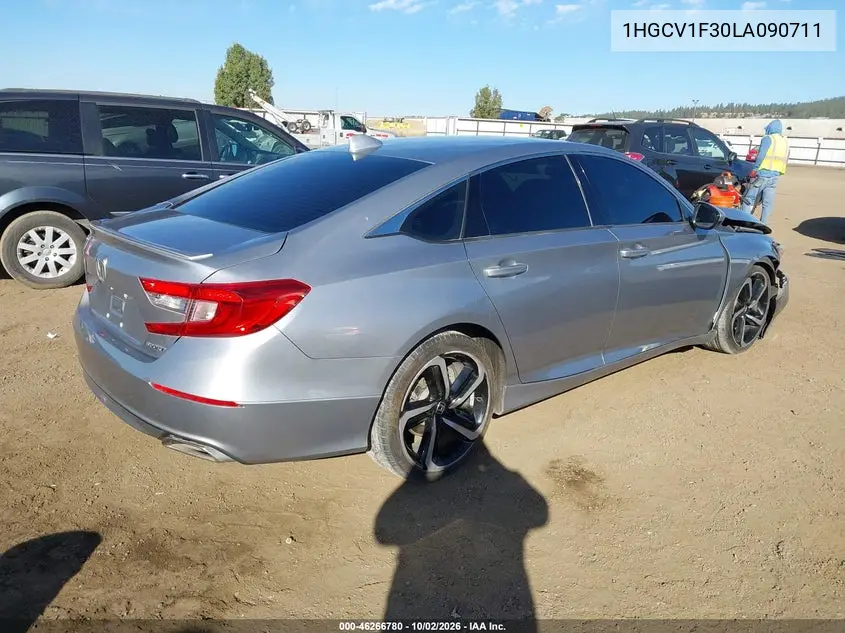 2020 HONDA ACCORD VIN 1HGCV1F30LA090711 — фото 4