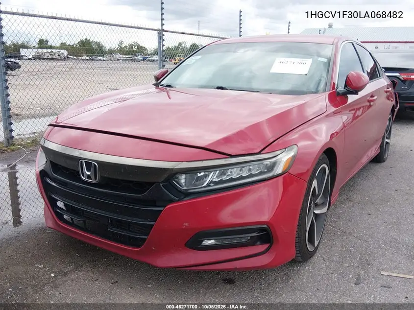 2020 HONDA ACCORD VIN 1HGCV1F30LA068482 — фото 2
