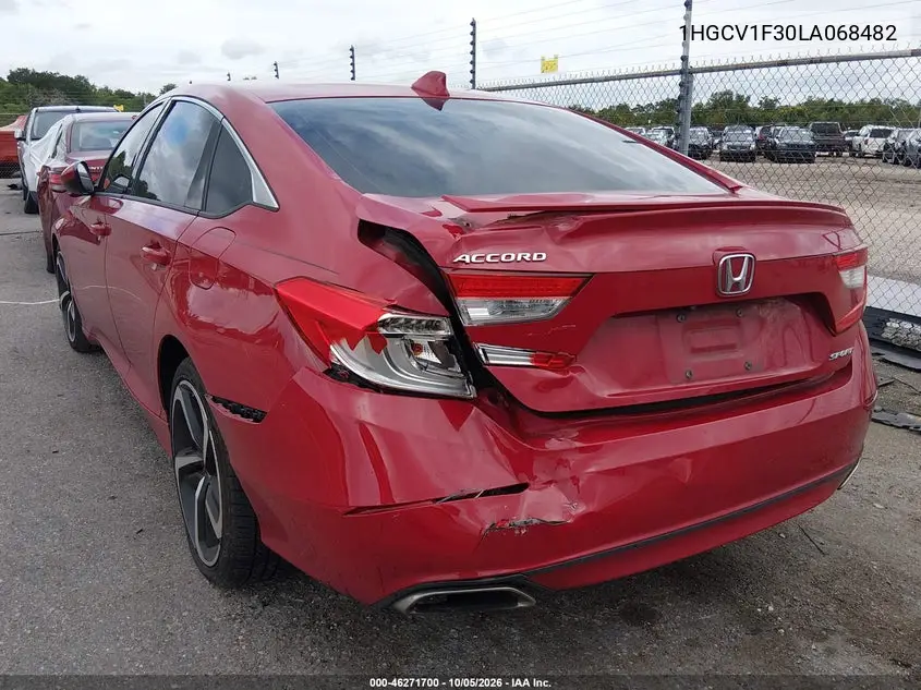 2020 HONDA ACCORD VIN 1HGCV1F30LA068482 — фото 3