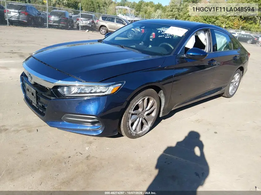 2020 HONDA ACCORD VIN 1HGCV1F11LA048594 — фото 2