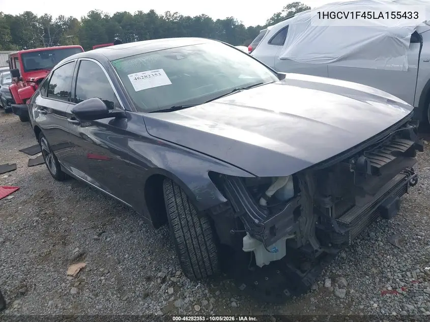 HONDA ACCORD 2020, VIN 1HGCV1F45LA155433
