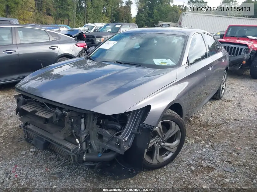 2020 HONDA ACCORD VIN 1HGCV1F45LA155433 — фото 2