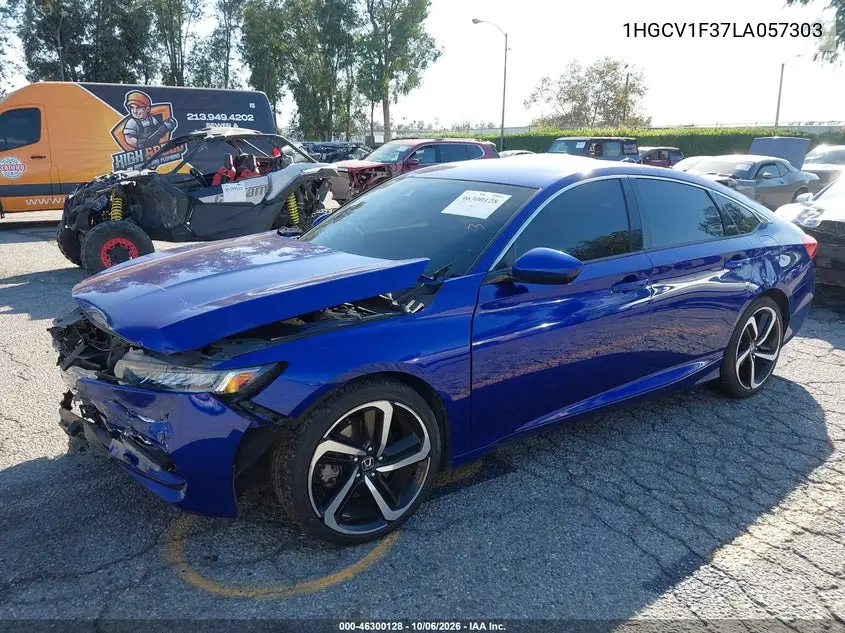 2020 HONDA ACCORD VIN 1HGCV1F37LA057303 — фото 2