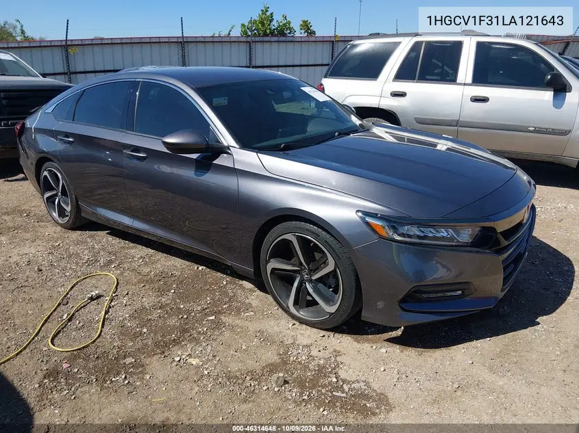 HONDA ACCORD 2020, VIN 1HGCV1F31LA121643