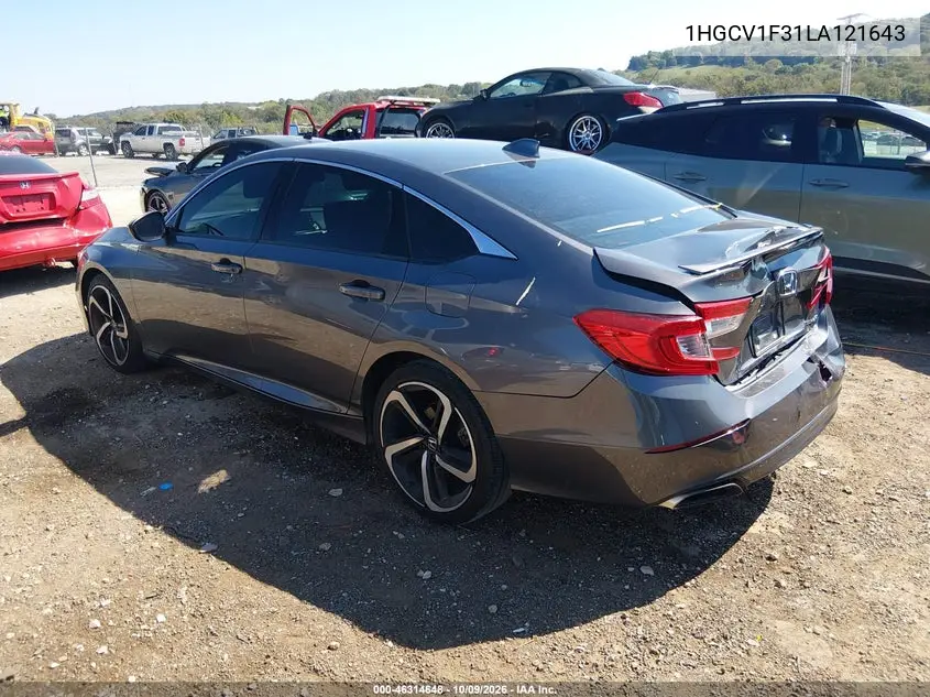 2020 HONDA ACCORD VIN 1HGCV1F31LA121643 — фото 3