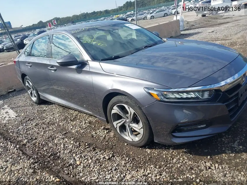HONDA ACCORD 2020, VIN 1HGCV1F50LA092136