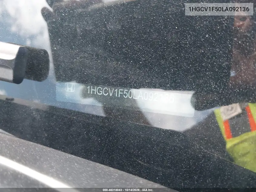 2020 HONDA ACCORD VIN 1HGCV1F50LA092136 — фото 18
