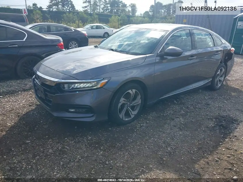 2020 HONDA ACCORD VIN 1HGCV1F50LA092136 — фото 2