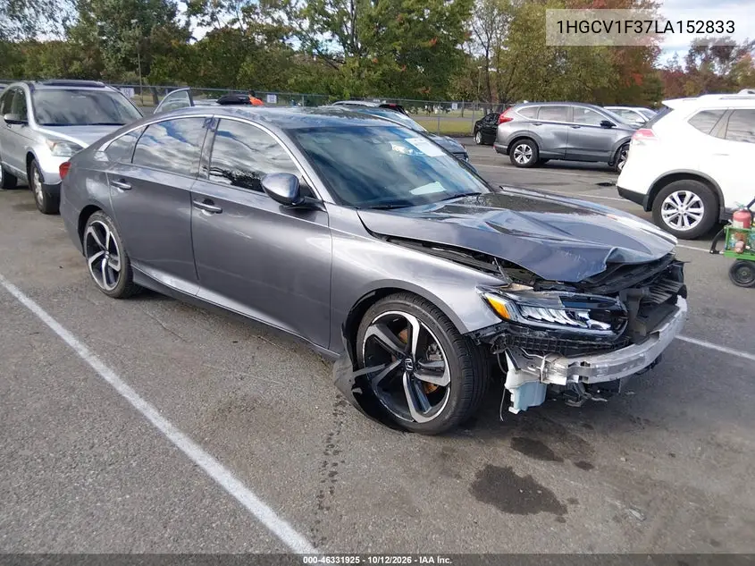 HONDA ACCORD 2020, VIN 1HGCV1F37LA152833