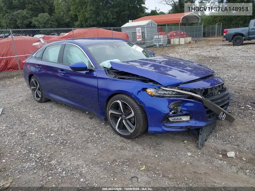 HONDA ACCORD 2020, VIN 1HGCV1F37LA148958