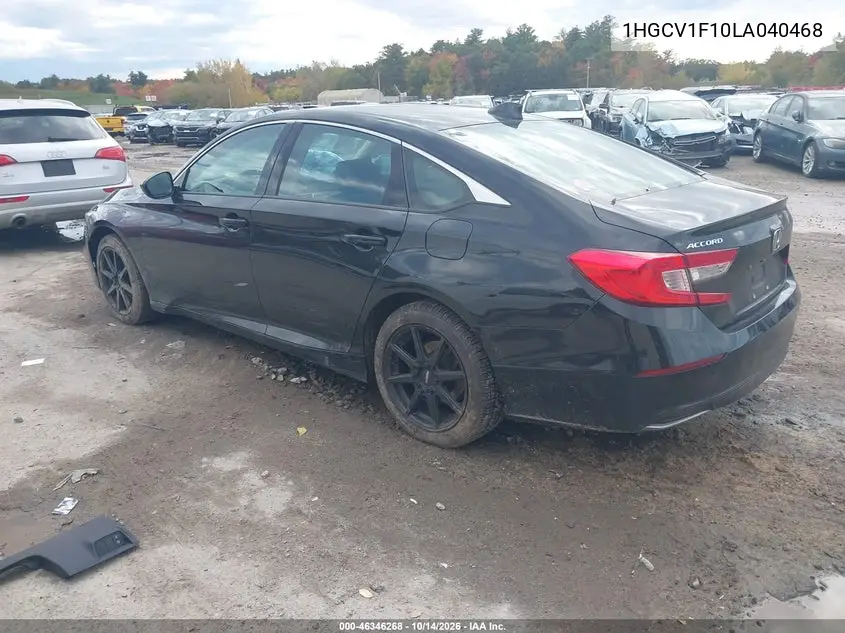 2020 HONDA ACCORD VIN 1HGCV1F10LA040468 — фото 3