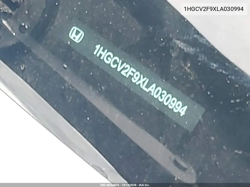 2020 HONDA ACCORD VIN 1HGCV2F9XLA030994 — фото 17